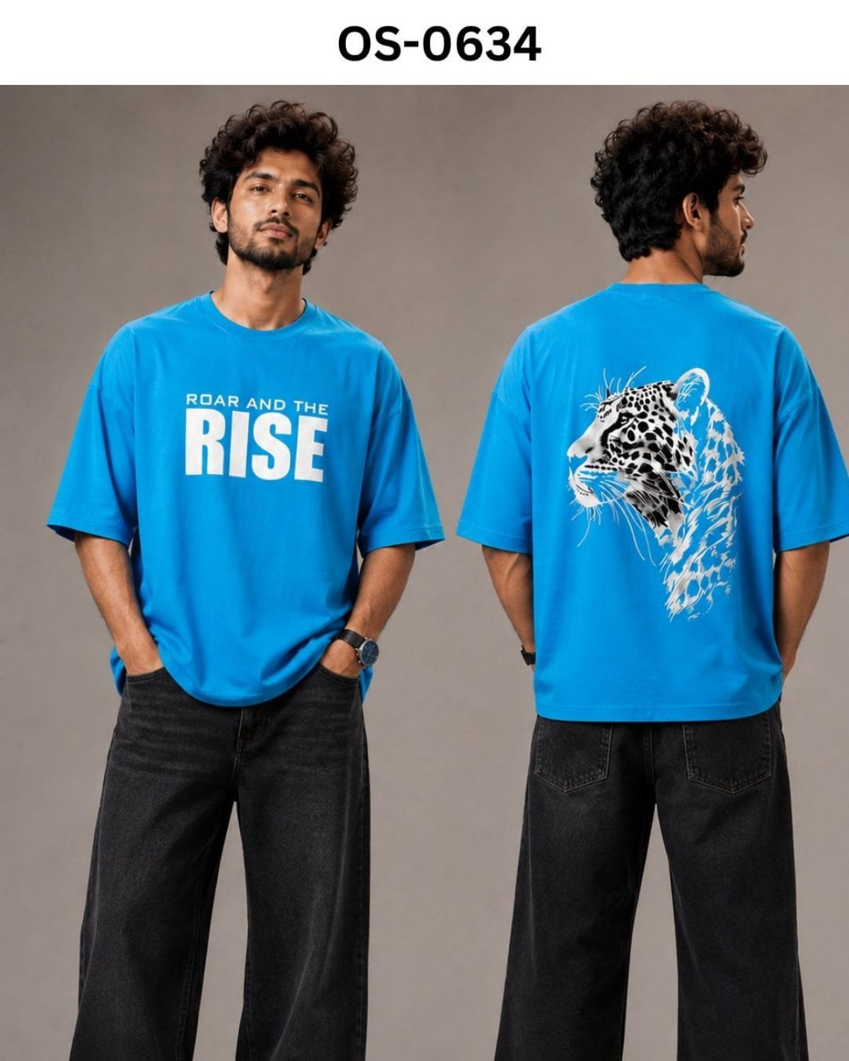 TOMHIDDLE MENS PRINTED DROP SHOULDER T-SHIRT- A4-OS-0634