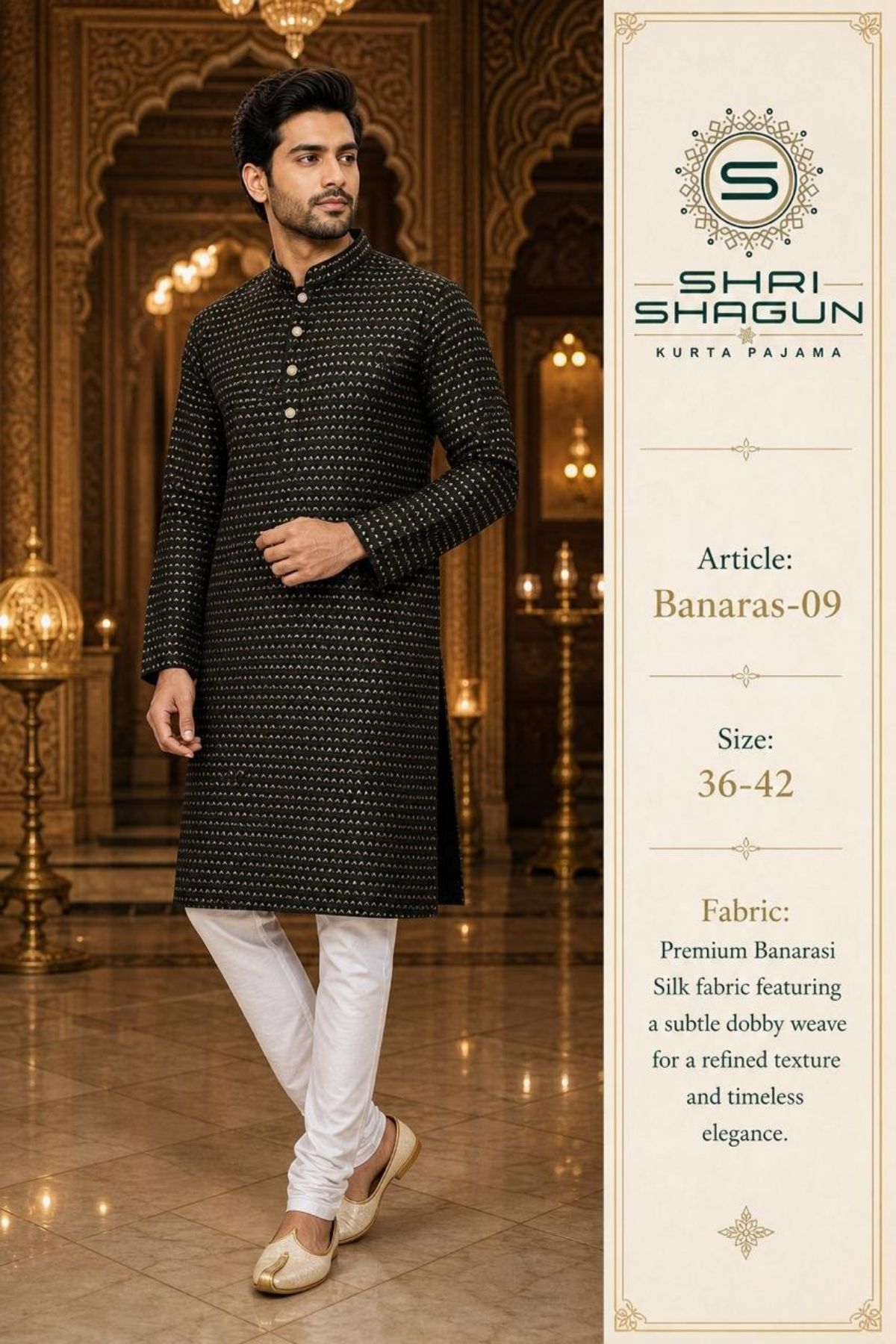 Shri Shagun Banaras dobby Kurta Bottom Set-09