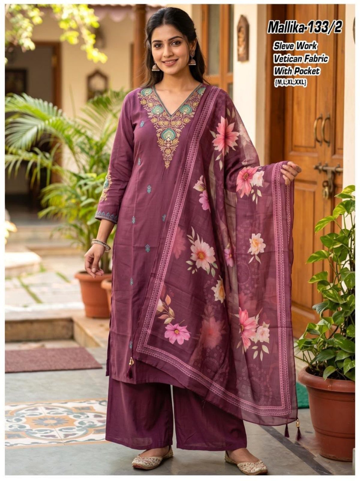 Women's Ethnic Wear Kurta Palazzo Set- Mallika-133/2