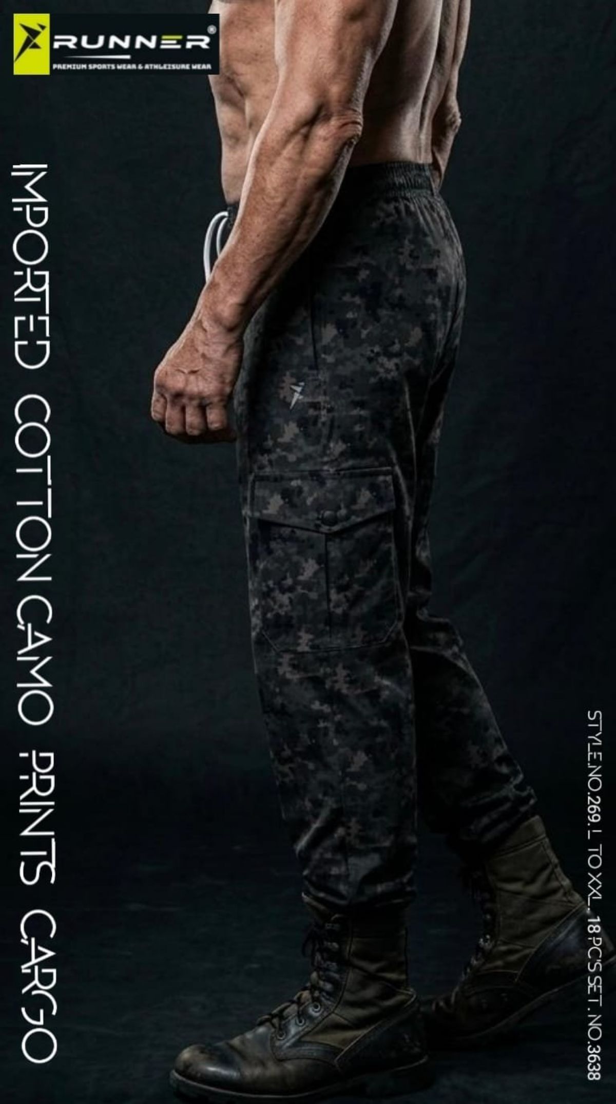 RUNNER Men's Cargo Pants D No-269