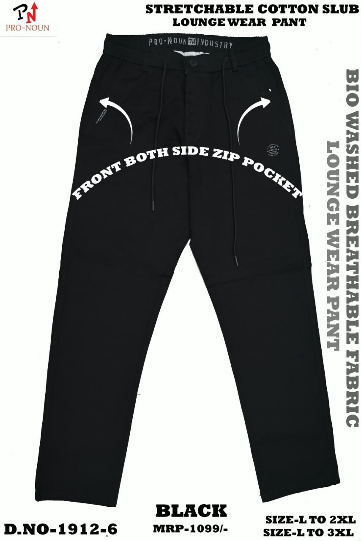 Pro-Noun Men's Cotton Slub Lounge Wear Pants -1812