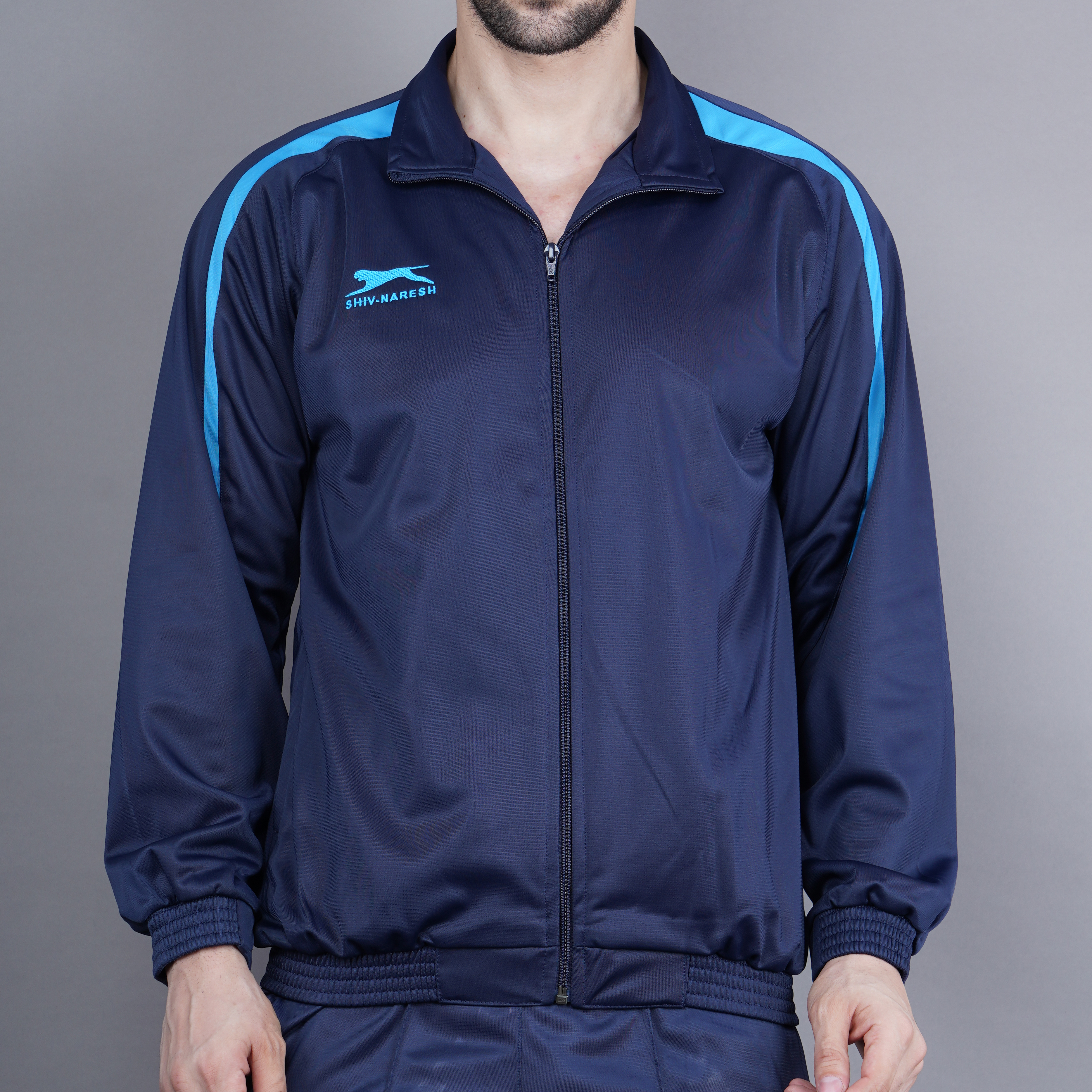 Men's Tracksuit  462B-TP-Navy/Cyan-XXL