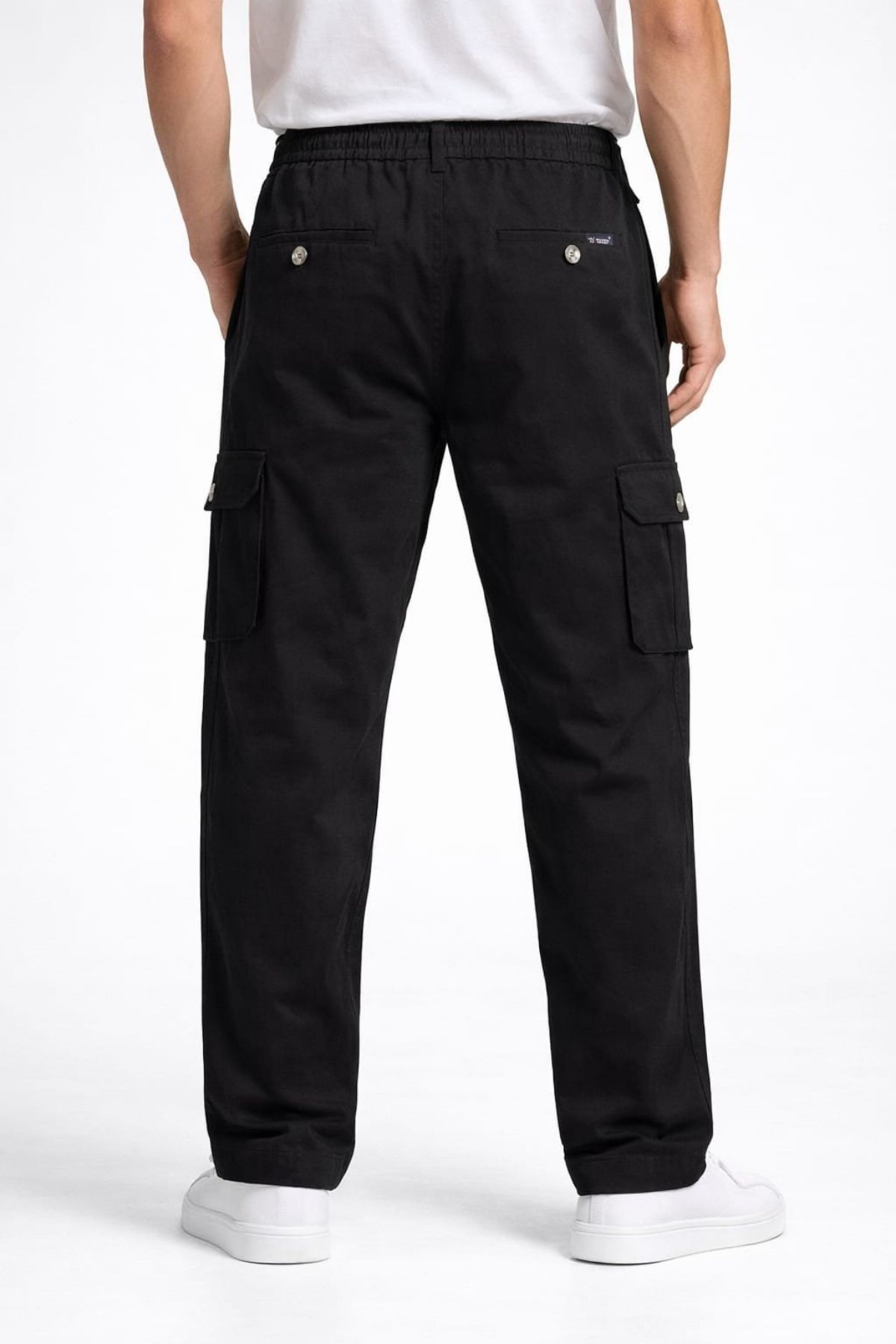 Pro-Noun Men's Lounge Wear Cotton Bio Washed  Cargo Trackpants D No- 1782- Black (4XL-6XL)