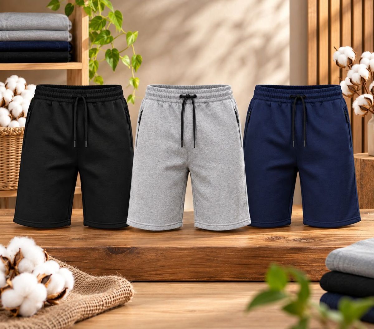 Men's Cotton Blend Shorts- COTON PO3