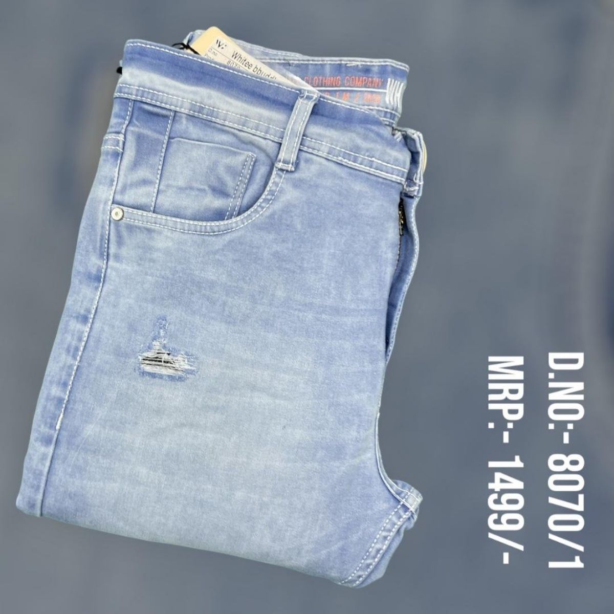 Whitee Budhha Men's Denim Lycra Jeans - 8070/1  (28-36)