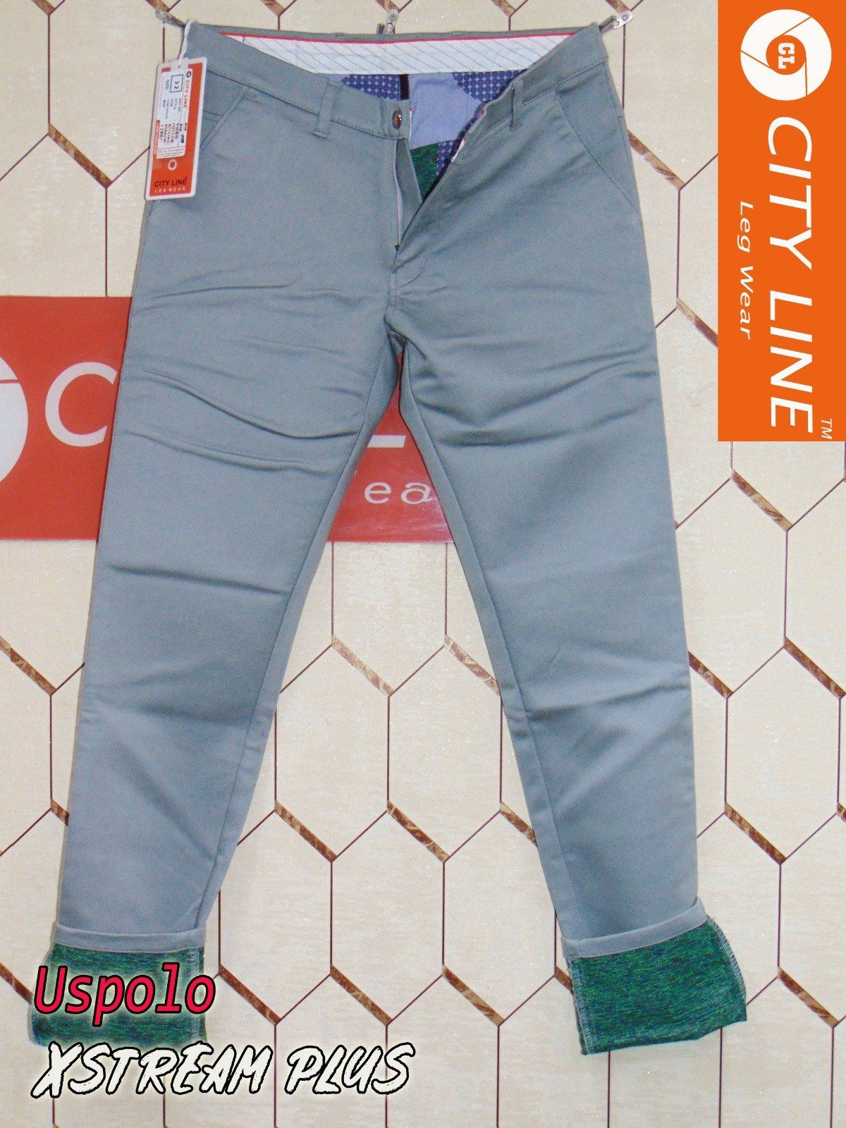 Men's cotton Knitted Narrow Grey Pants-9080