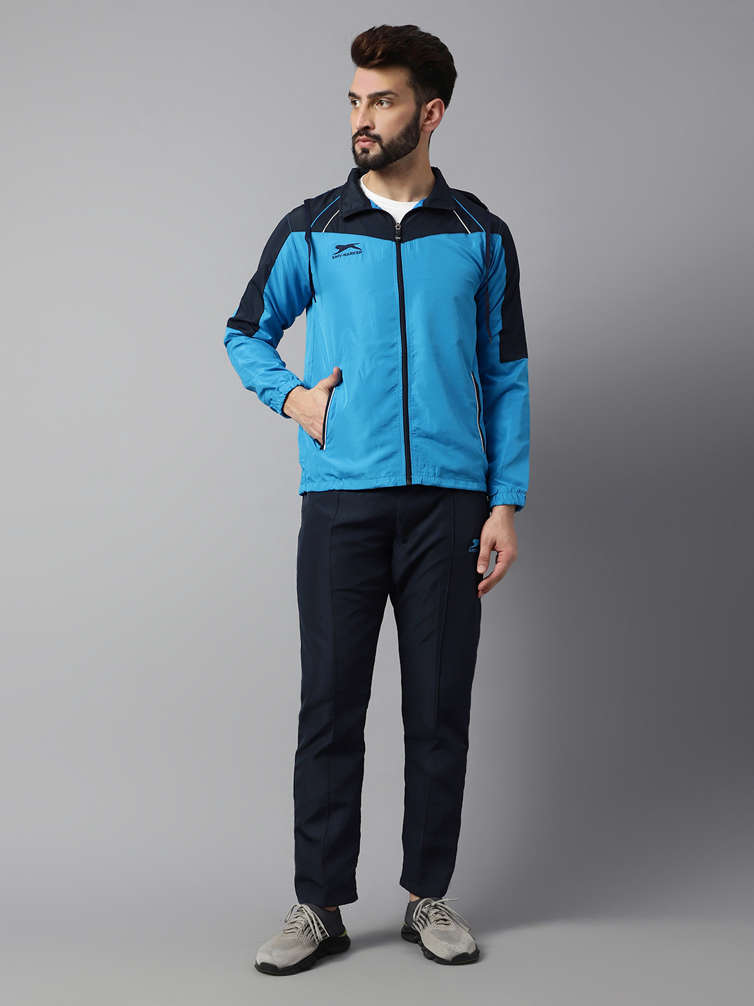 Men's Tracksuit  471A-Cyan/Navy-M-TZ