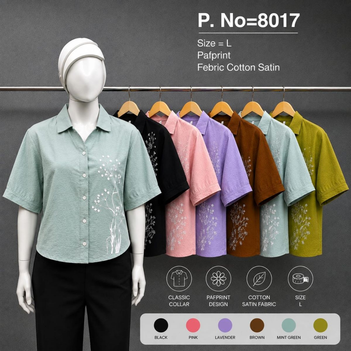 Women's Puff Satin Shirts-8017
