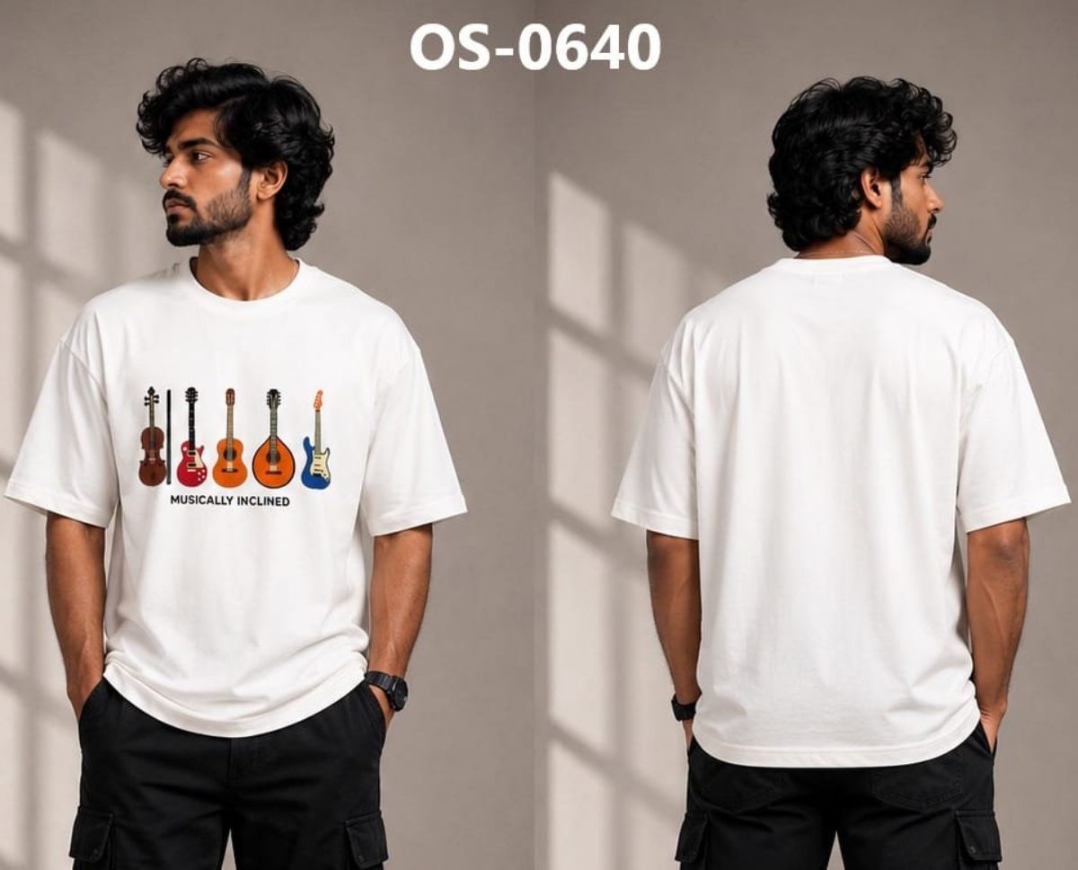 TOMHIDDLE MENS PRINTED DROP SHOULDER T-SHIRT- A4-OS-0640
