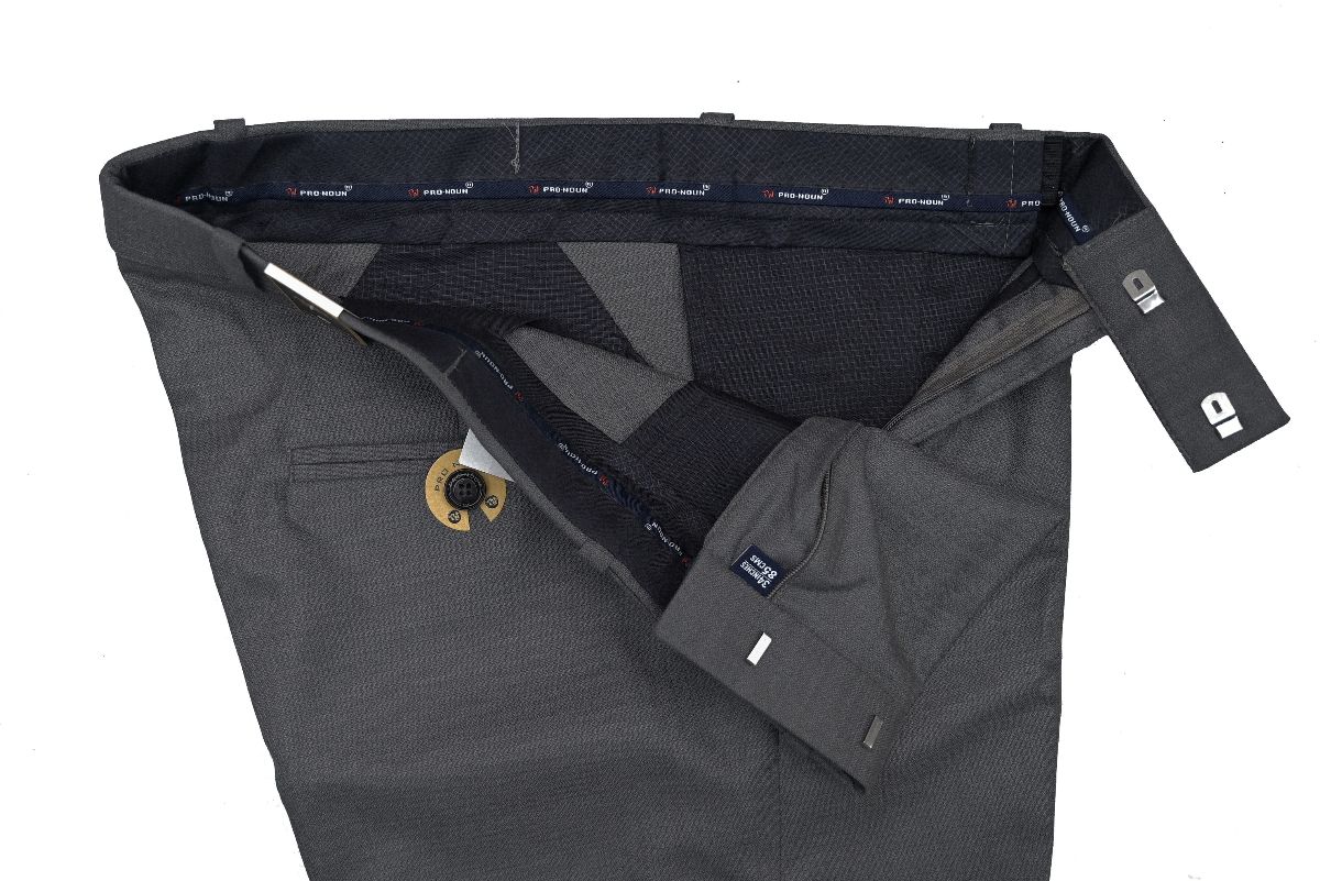 Pro-Noun Men's  Formal Trouser Pants With Adjustable belt D No- Galaxy 231-7-197 (32-38)- Grey
