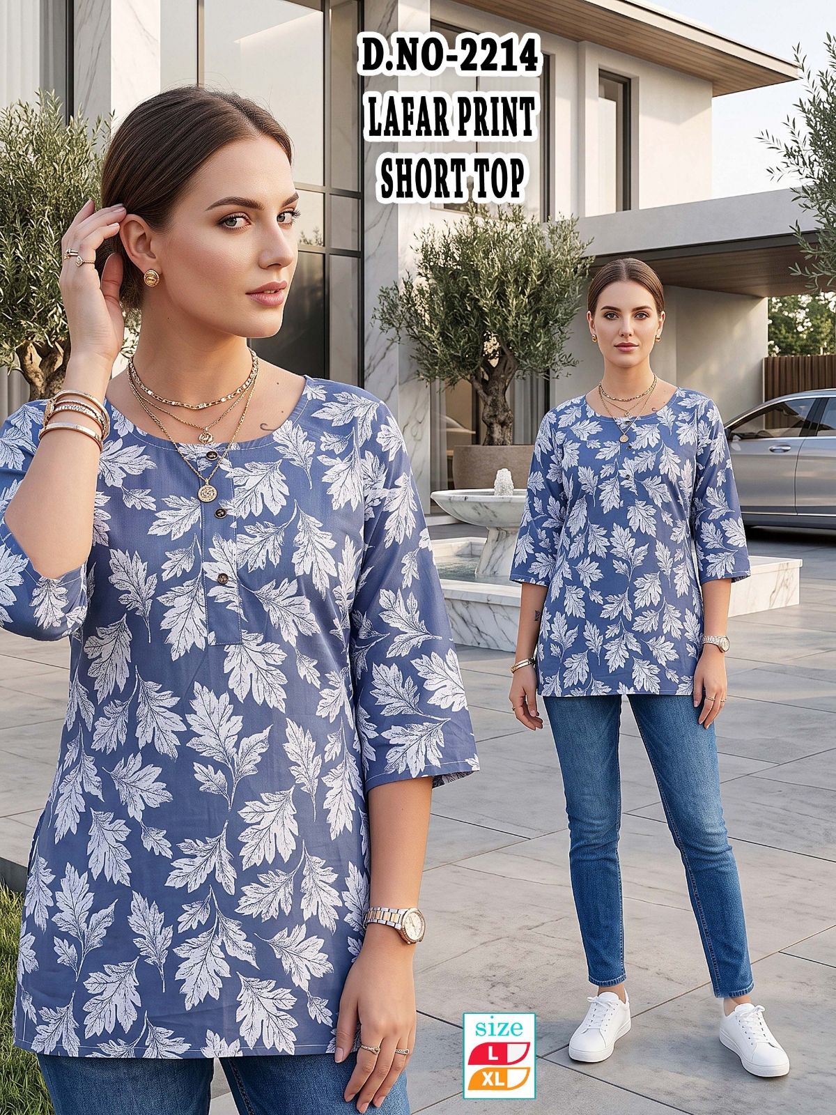 Women's Rayon Short Kurti- D No-2214