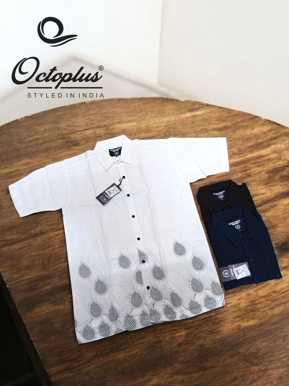 Octoplus Premium Embroidery Prints Shirt For Men