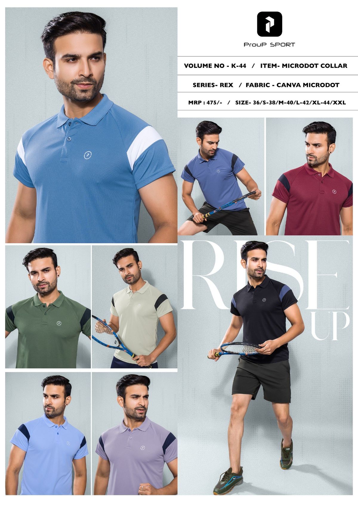 Men's Coller Neck Half Sleeves Dot Knit T-shirts D No- K-44
