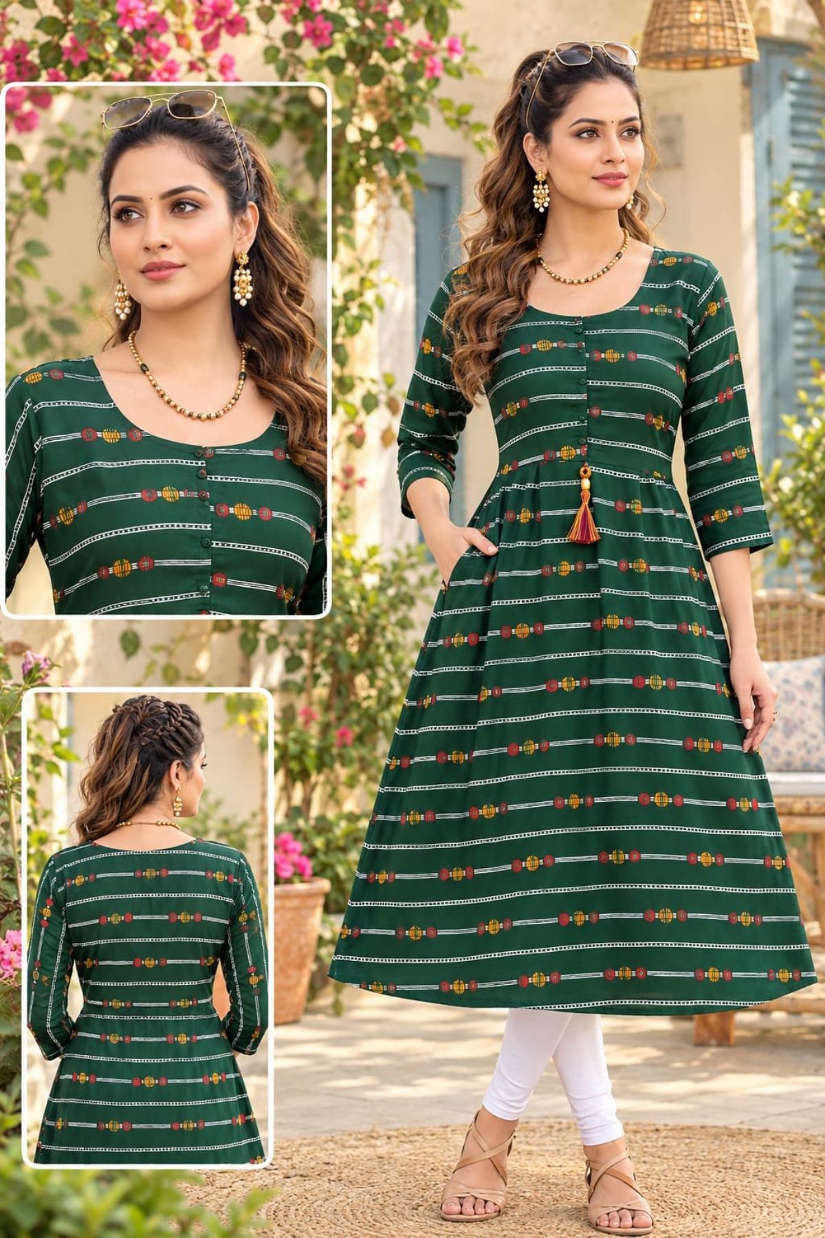 Women's Rayon Ghera Kurti
