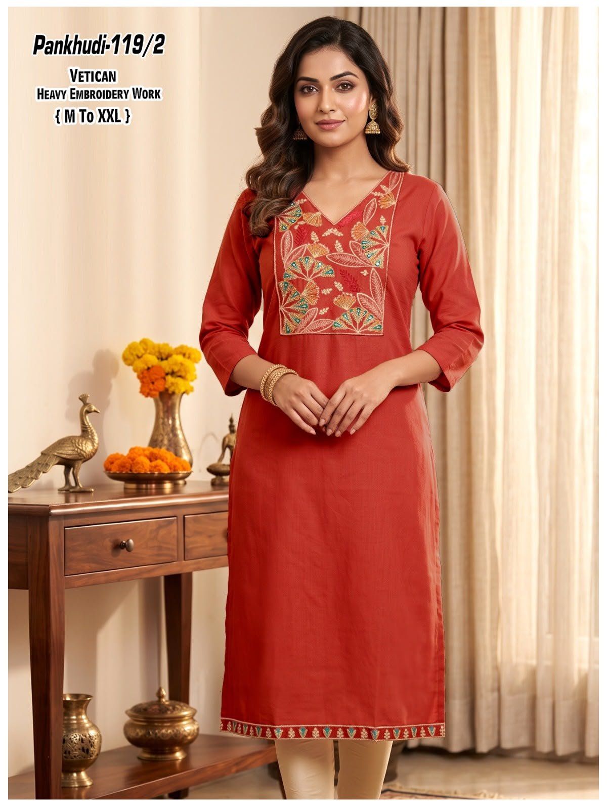 Women's Ethnic Wear Vetican Straight Kurti Pankhudi- 119/2