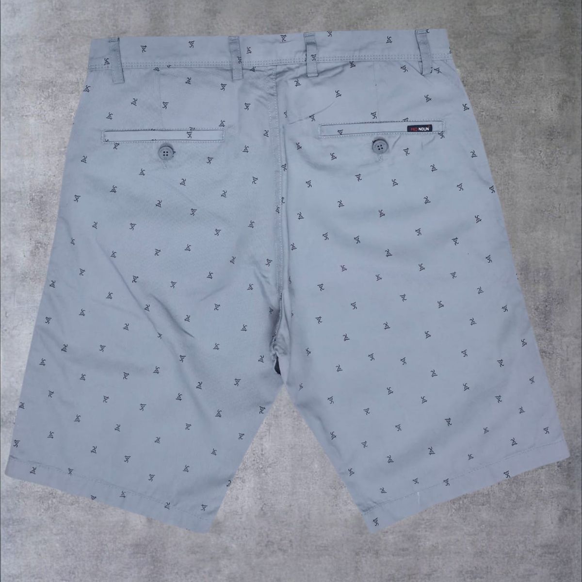 Pro-Noun Men's Pure Cotton Printed Shorts-805 (28-36)-Grey