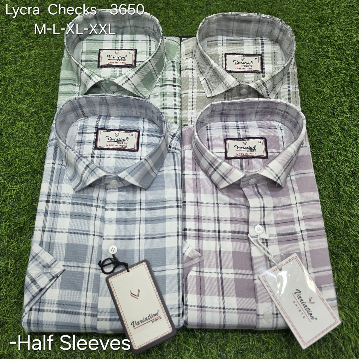 Variation Lycra Checks Men's Shirts- 3650