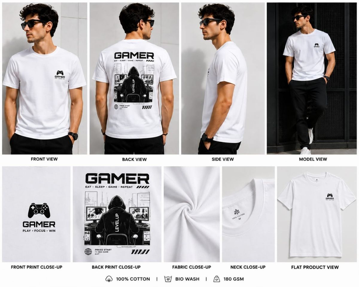 Cotton Blend Printed Unisex T-Shirts
