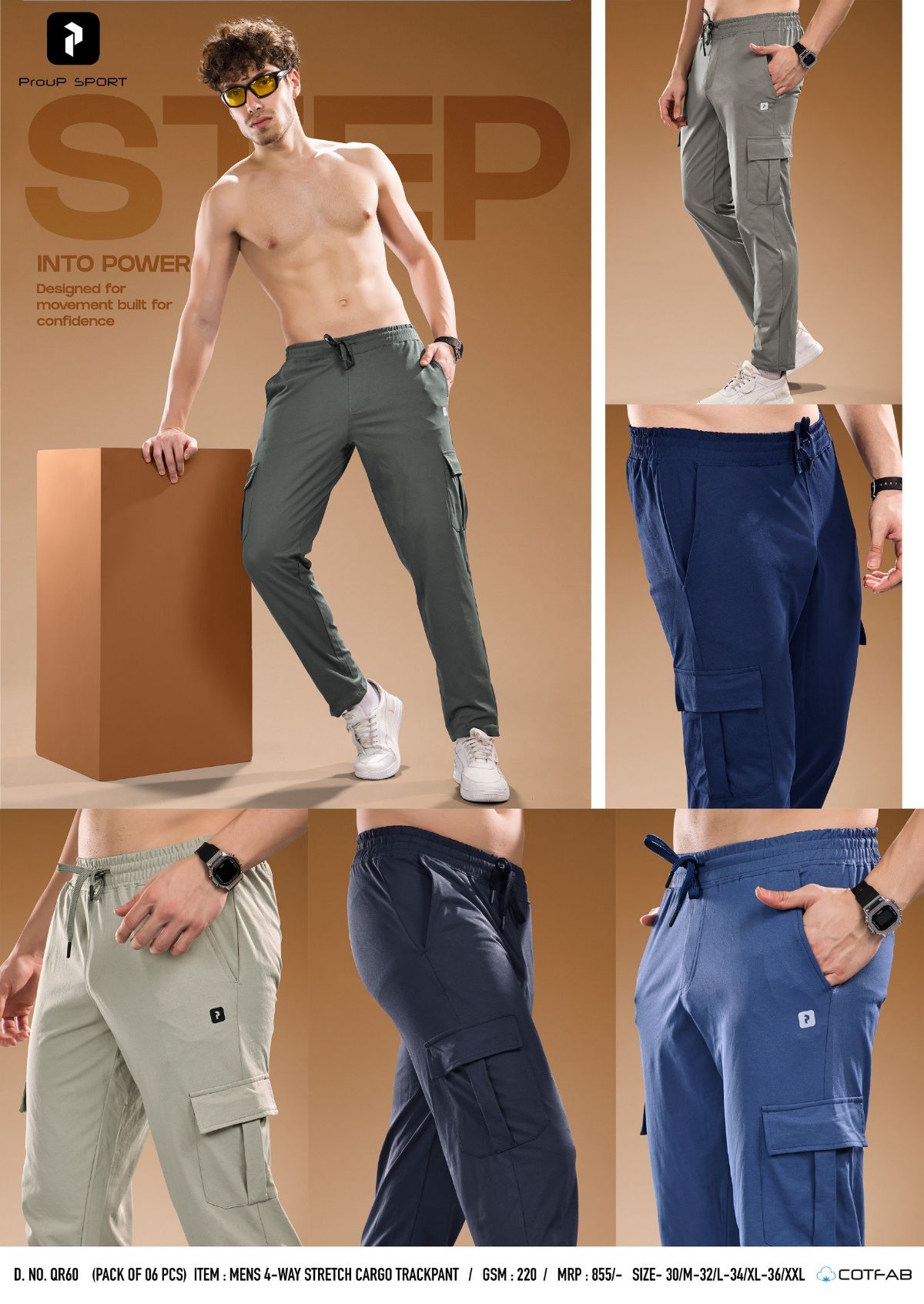 Men's 100% Polyester Trackpants D No- QR-60