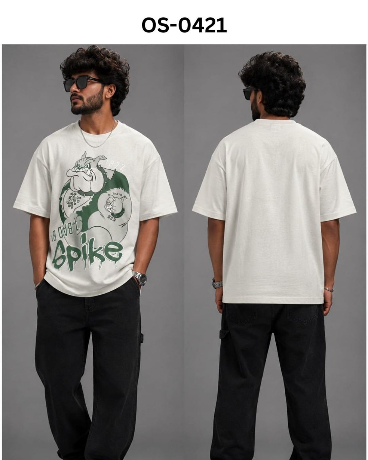 TOMHIDDLE MENS PRINTED DROP SHOULDER T-SHIRT- A4-OS-0421