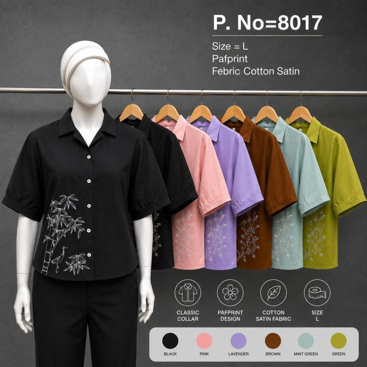 Women's Puff Satin Shirts-8017