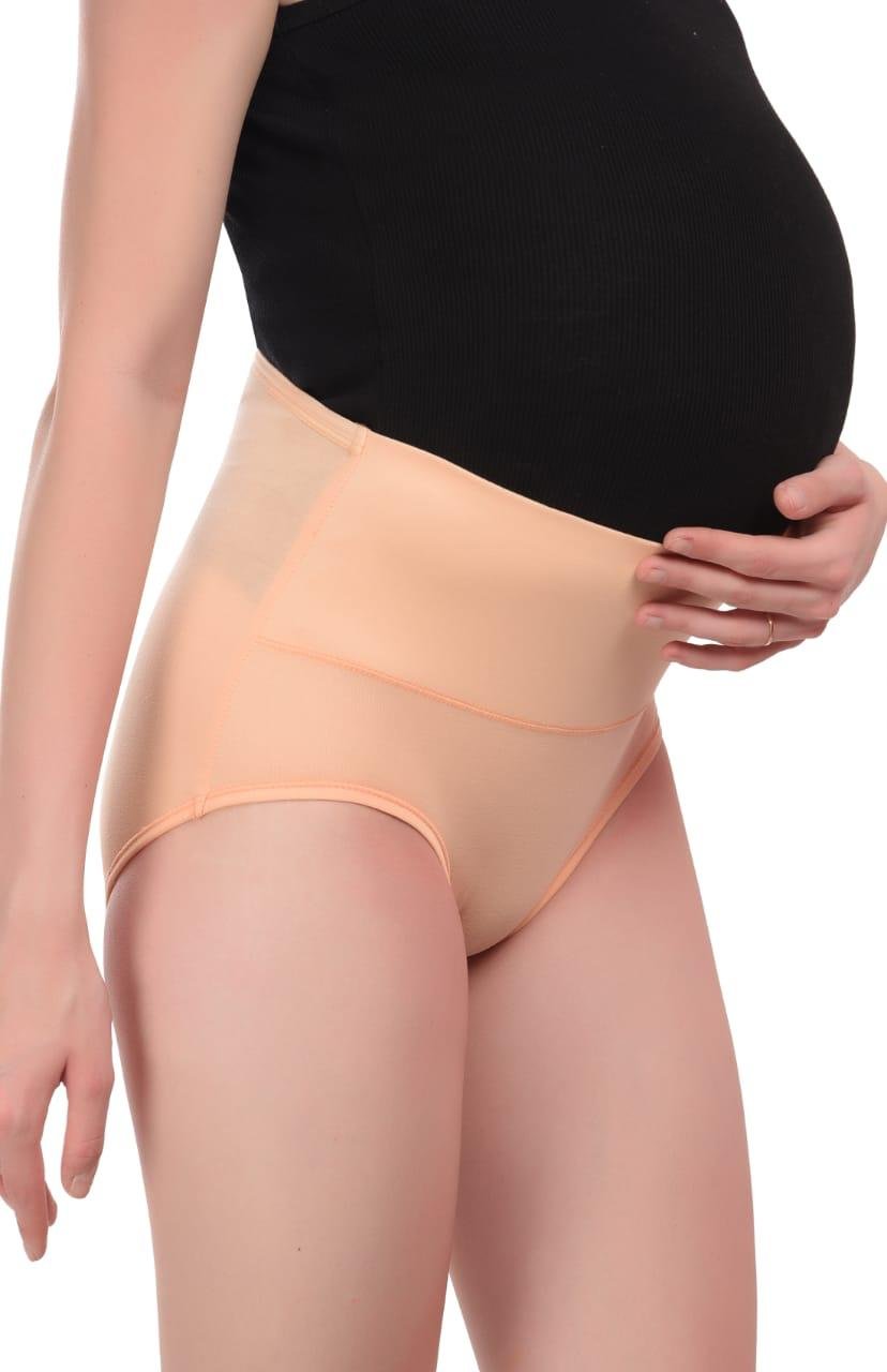 Teusy Woman High Waist Maternity Panty set-Peach