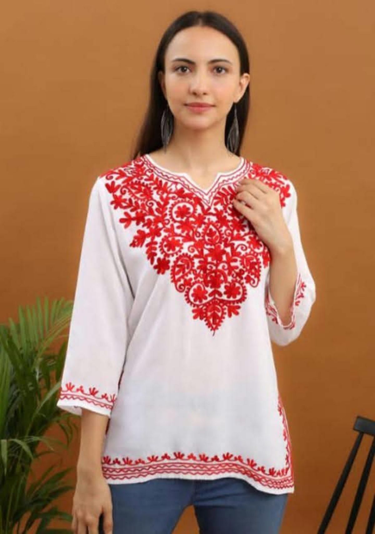 Women's Plain Short Cotton Kurta