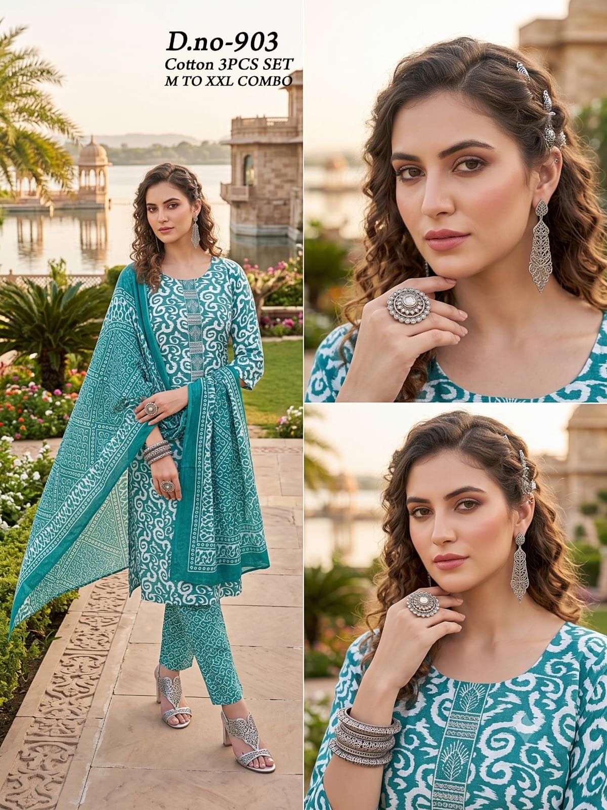 Women's Cotton 3 Pcs Set- 903
