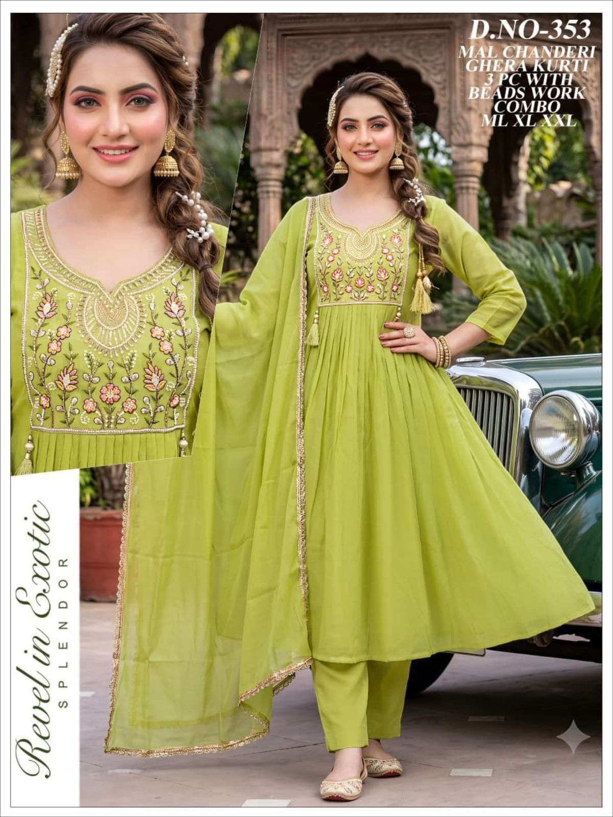 Women's Anarkali Frock Suit with dupatta D No- 353