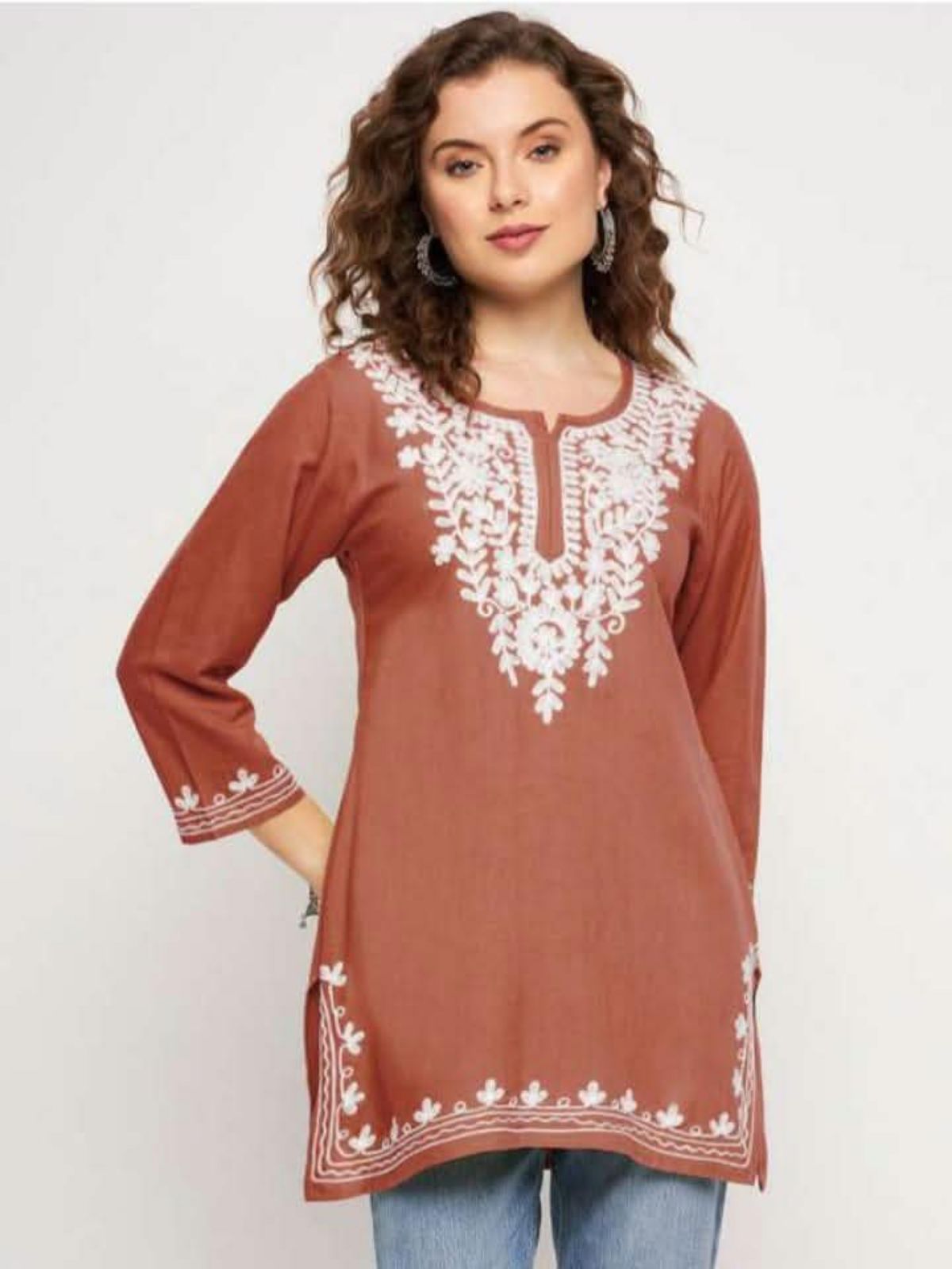 Women's Plain Short Cotton Kurta