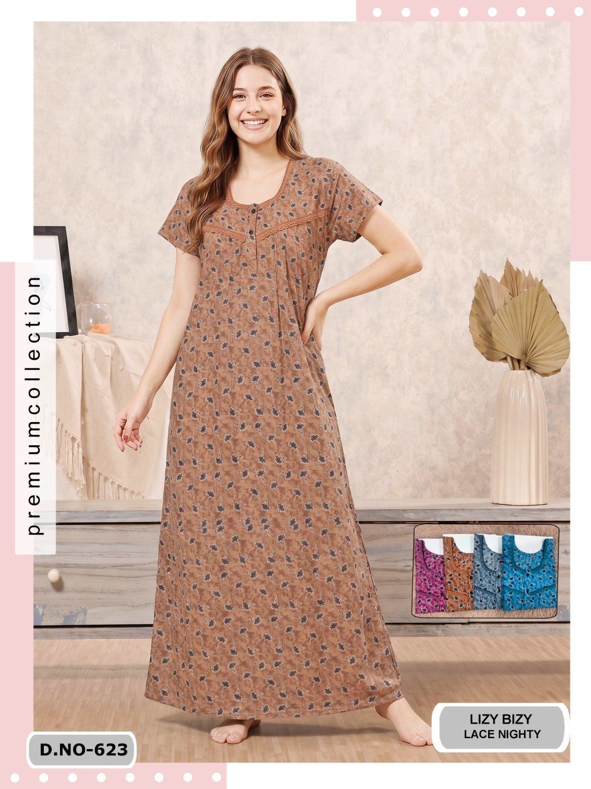 Seven Cross Women's Lizy Bizy Lace Nighty D No- 623