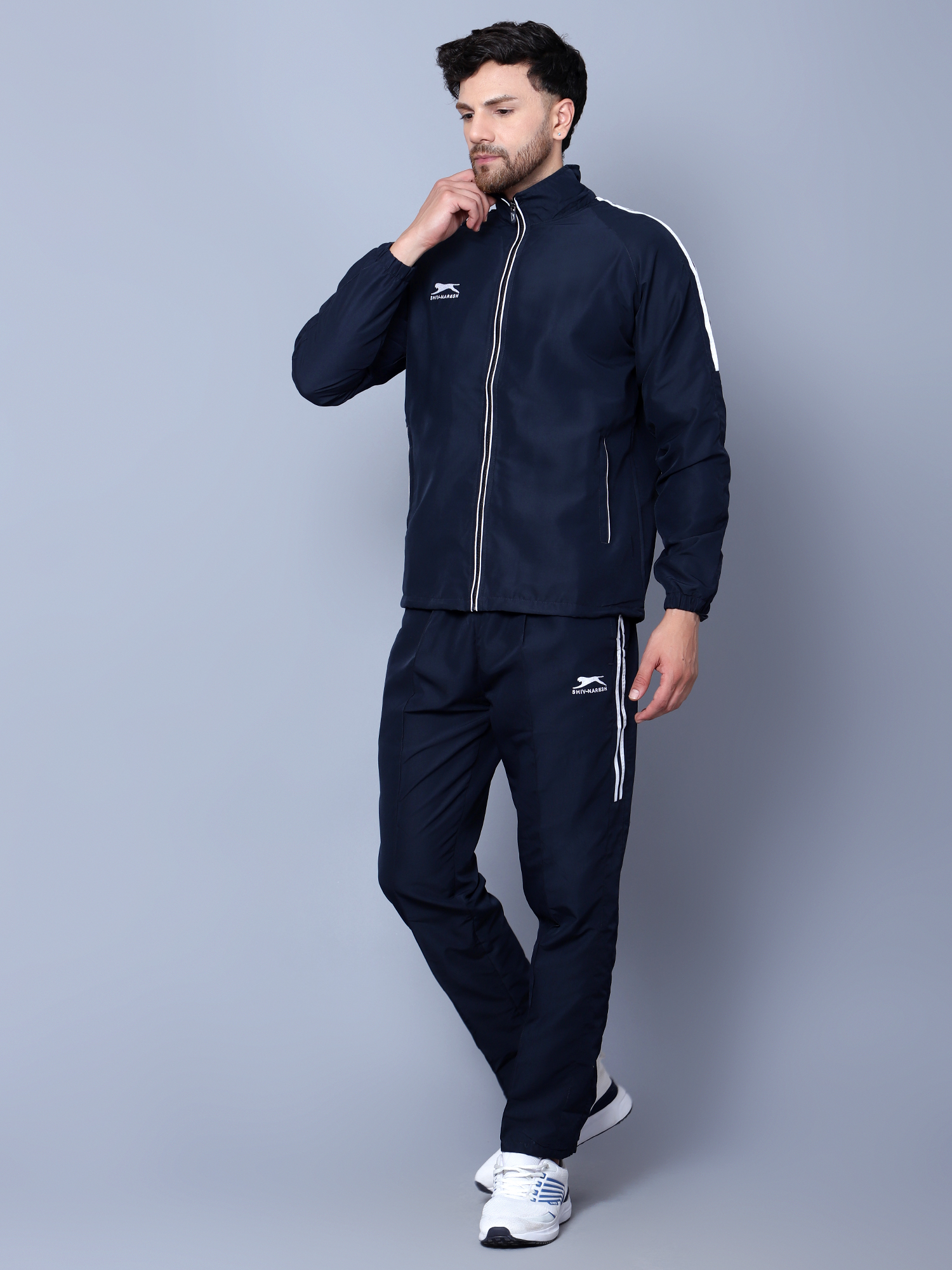 Men's Tracksuit  478A-Navy/White-L-TZ