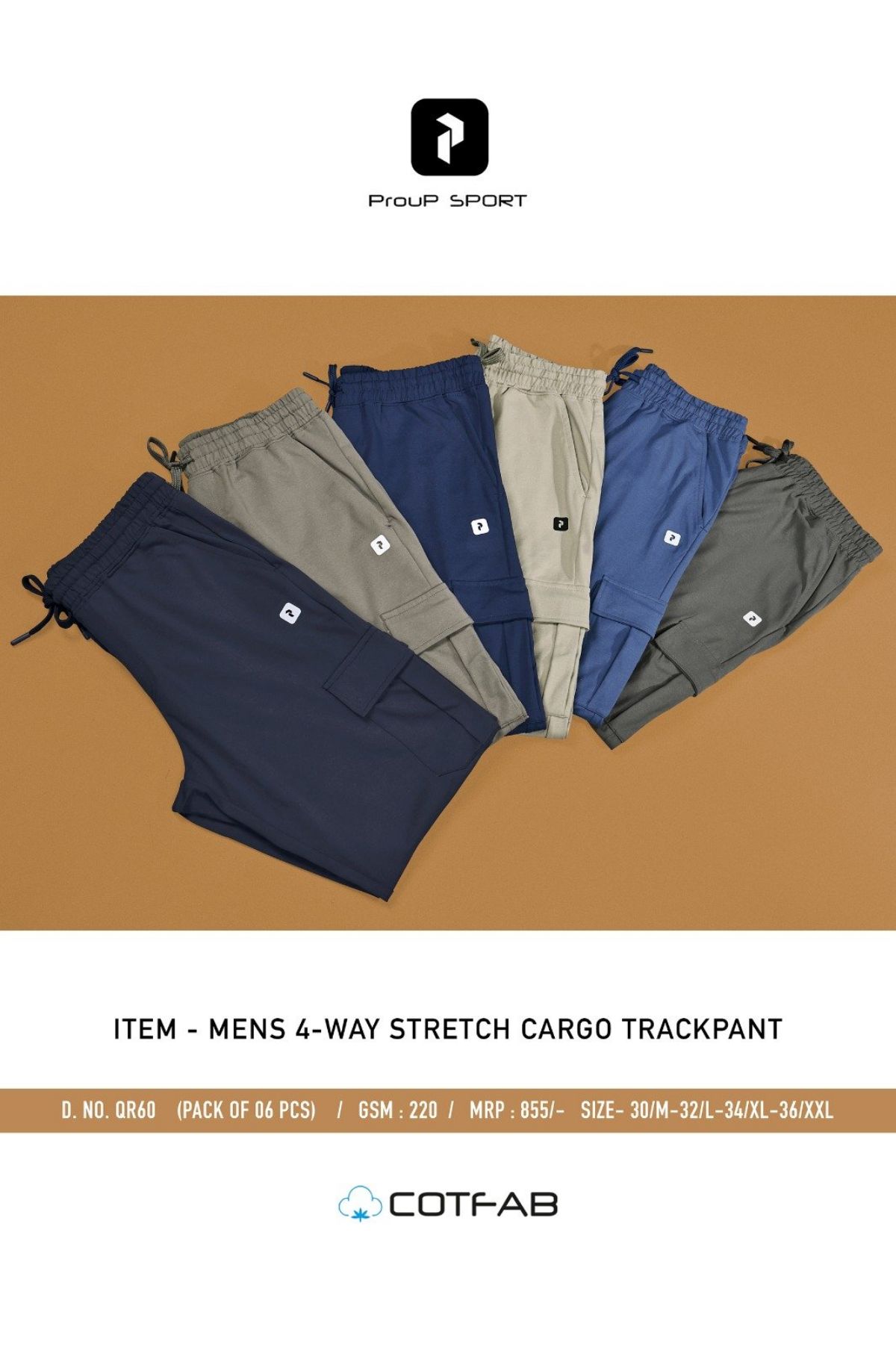 Men's 100% Polyester Trackpants D No- QR-60