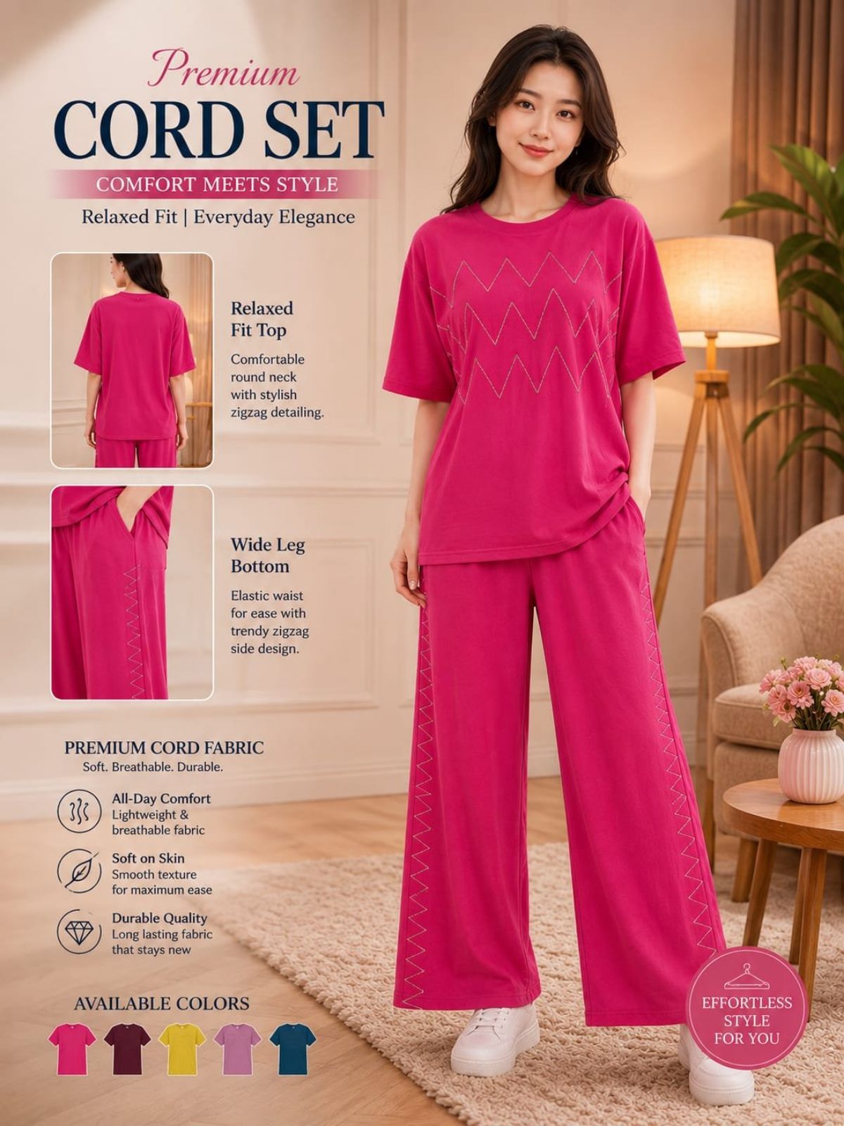 Women's Premium Lycra Co-ord Set- 0682