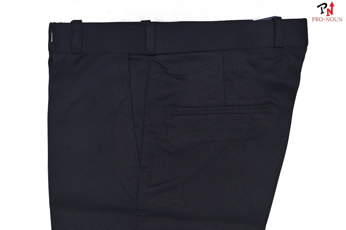 Pro-Noun Men's  Formal Trouser Pants With Adjustable belt D No- Signature 240-7(30-36)- Navy