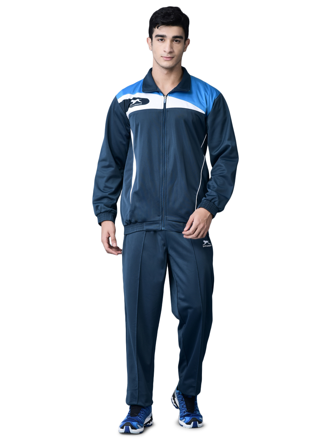 Men's Tracksuit  459A-TP-Air Force/Cyan/White-M