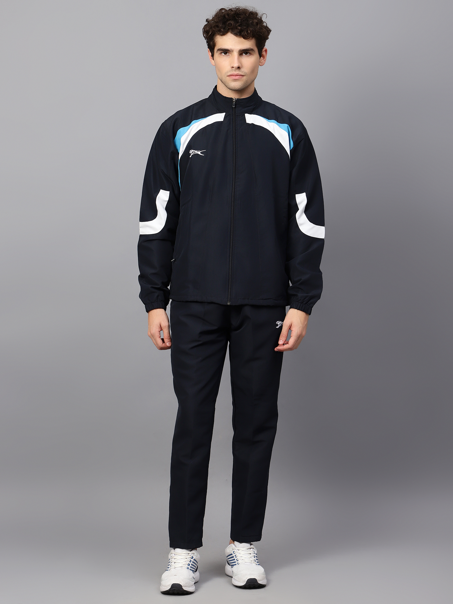 Men's Tracksuit  444B-Navy/Cyan/White-XL-TZ