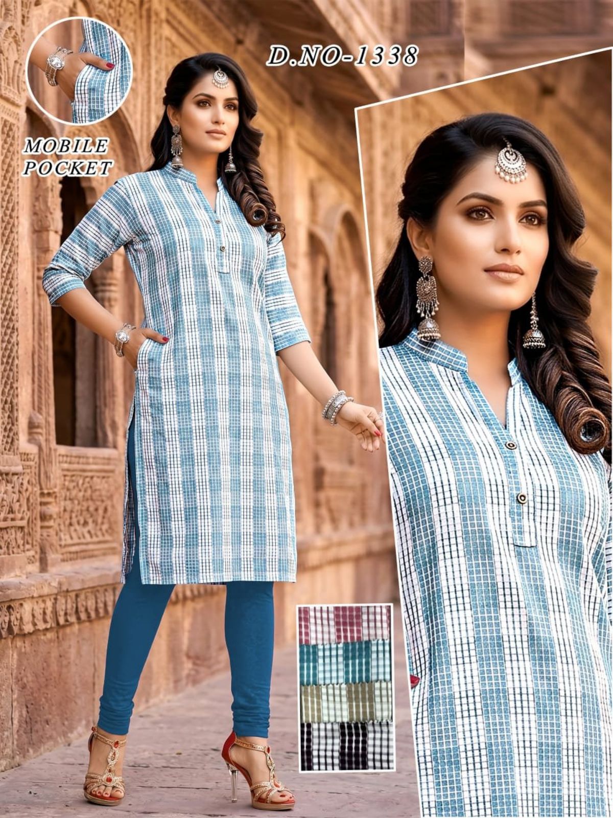 Women's Bombay State Checks and Mobile Pocket Suit-1338