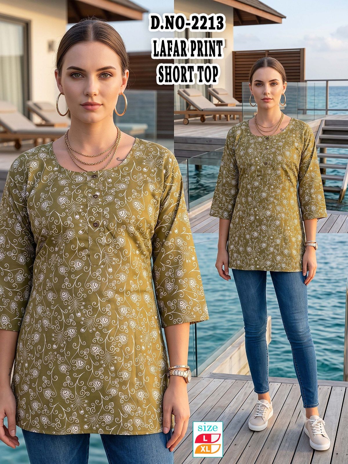 Women's Rayon Short Kurti- D No-2213