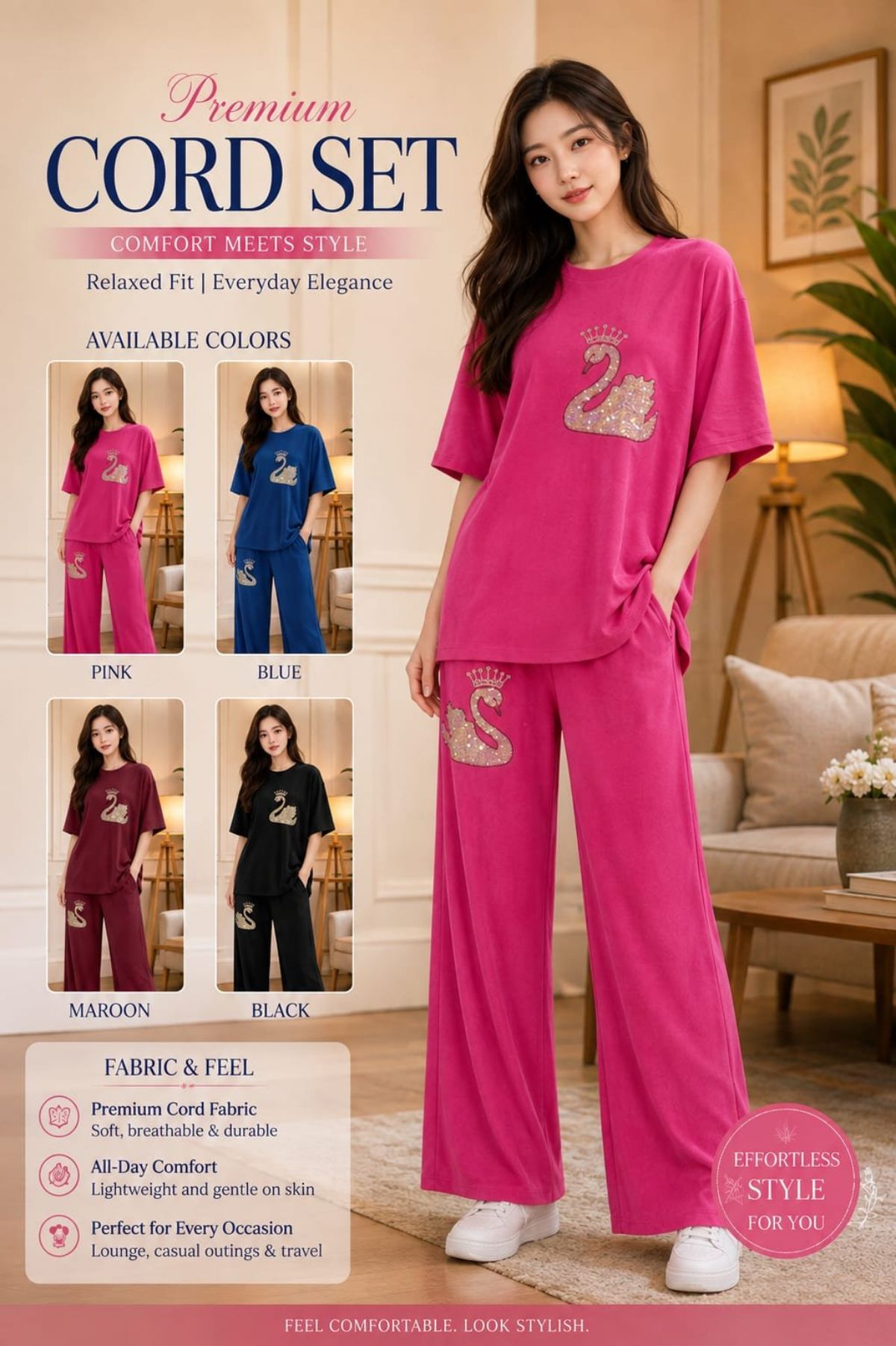 Women's Premium Lycra Co-ord Set- 0682