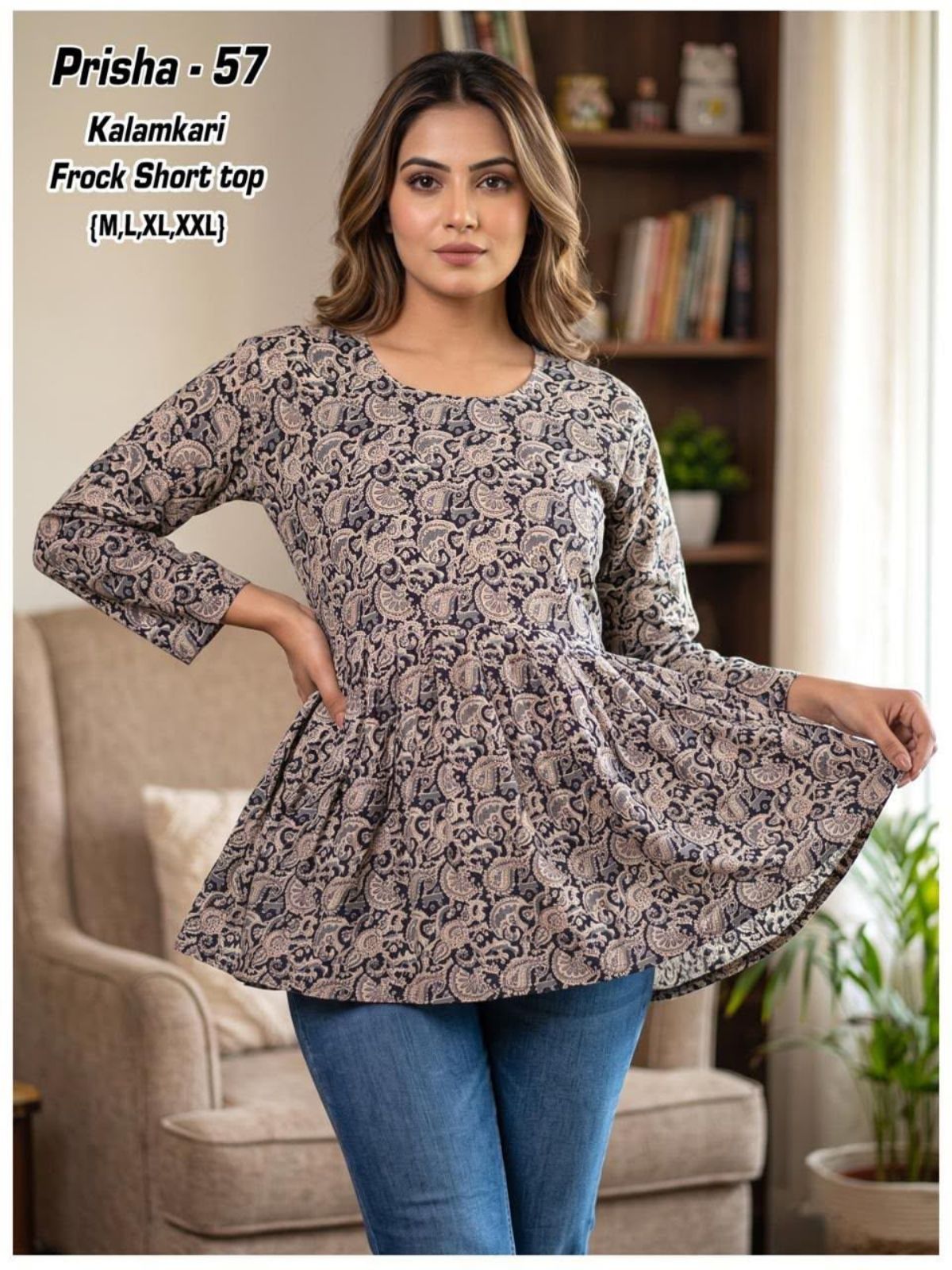 Women's Short Ghera Top- Prisha-57