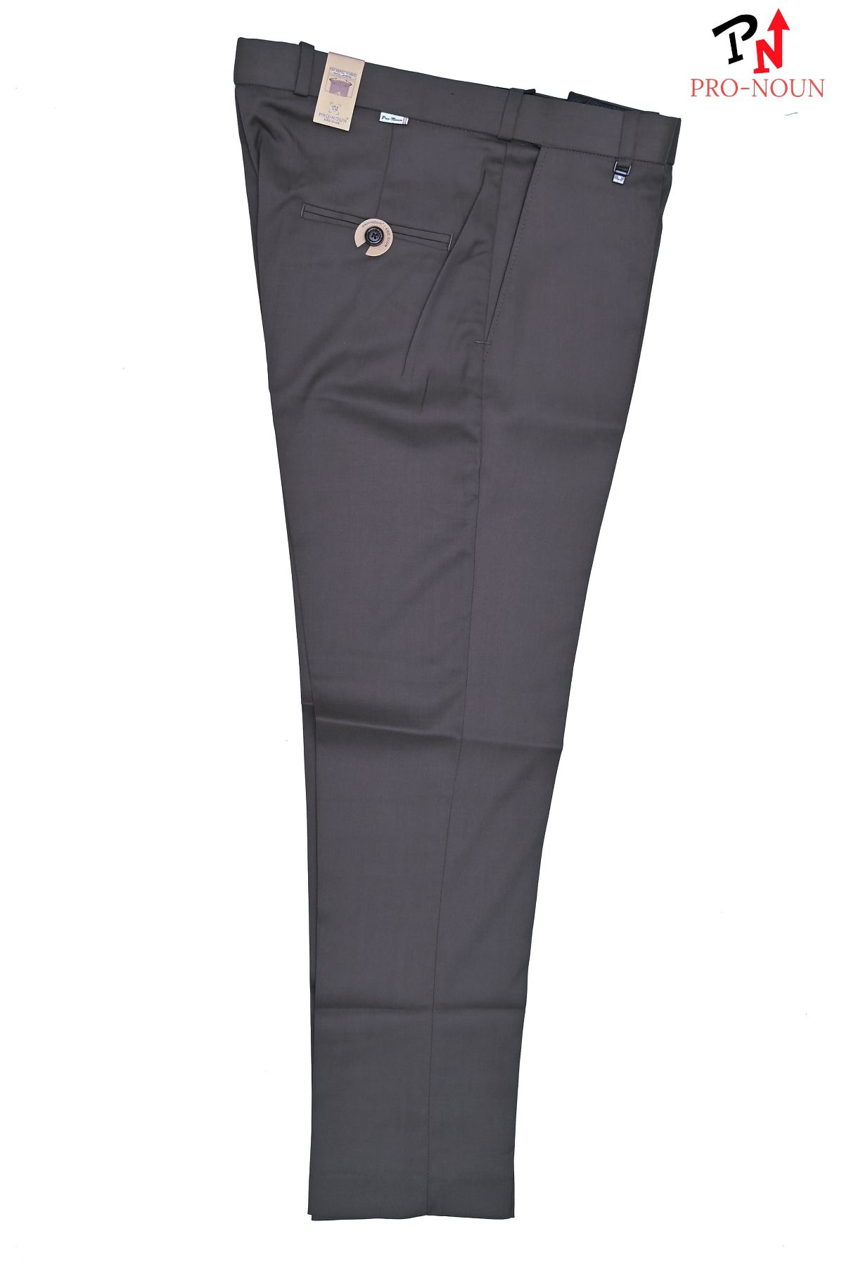 Pro-Noun Men's Men's Formal Trouser Pants With Adjustable belt D No- Signature 292-8 (28-32)- Copper grey