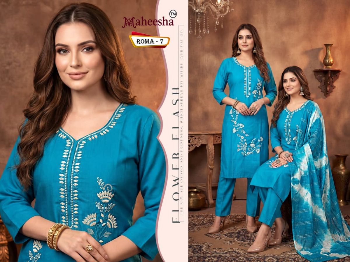 Rani Vastram Women's Ethnic Wear Suit & Bottom Set with Dupatta-  Roma 7