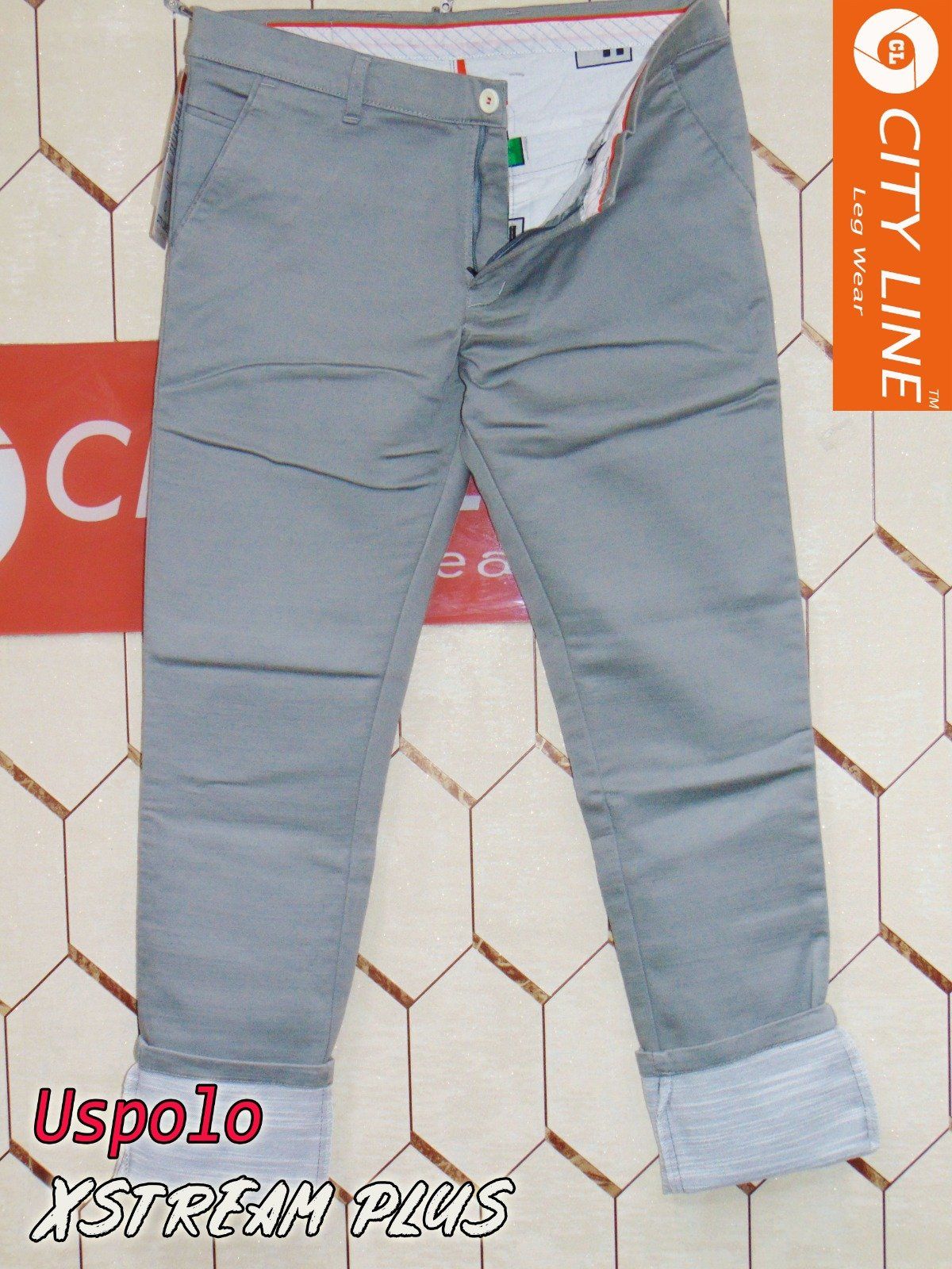 Men's cotton Knitted Narrow Plain Grey Pants-9073
