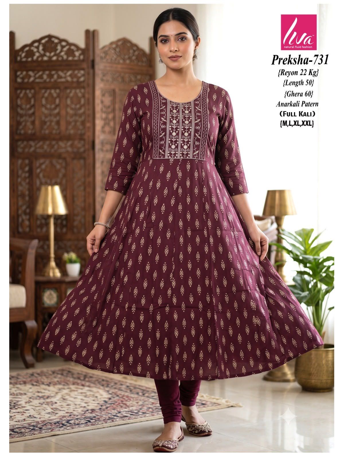 Women's Ethnic Wear Full Ghera Anarkali Suit -Preksha-731