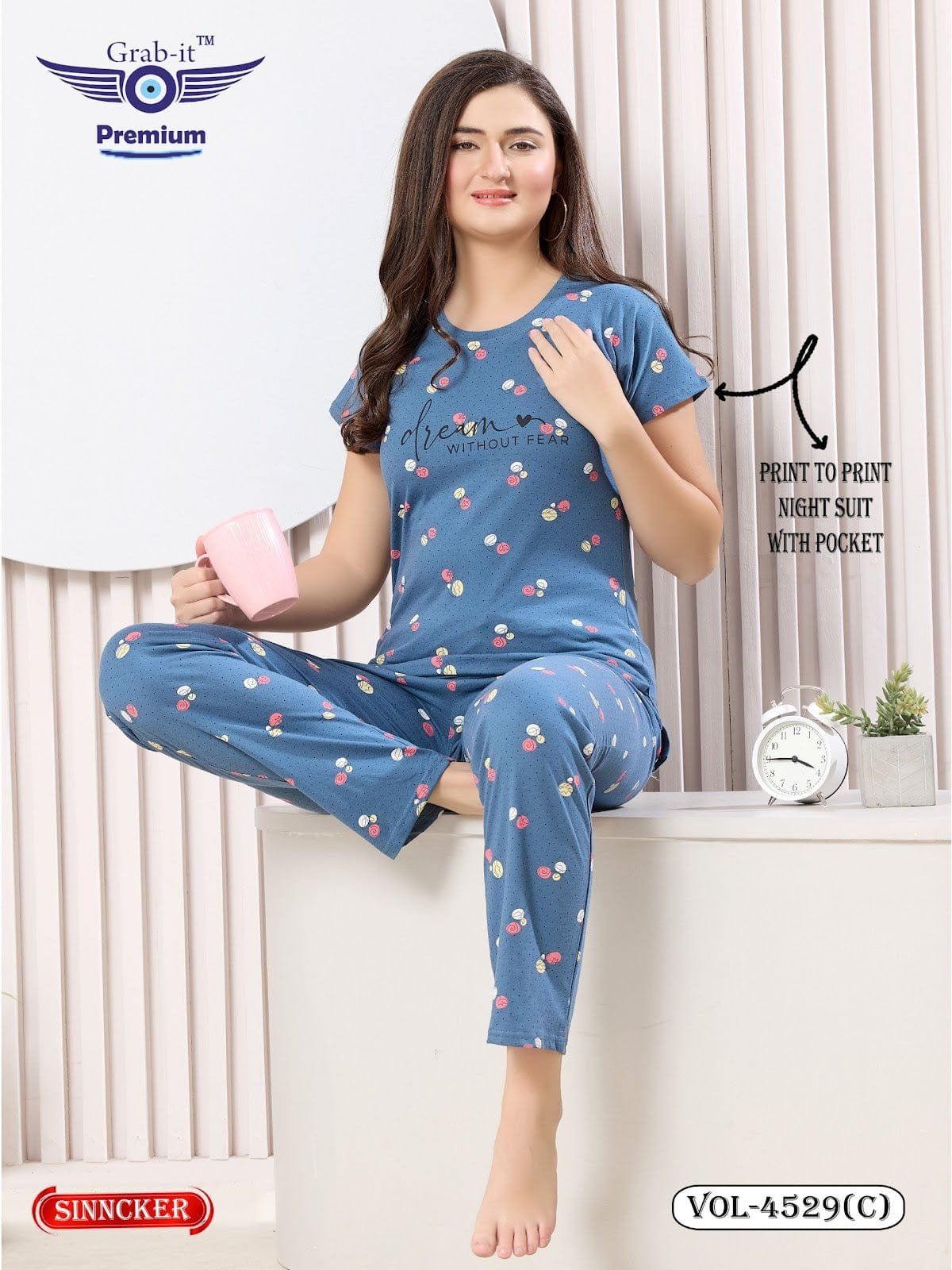 Women's Printed Cotton Night Suit