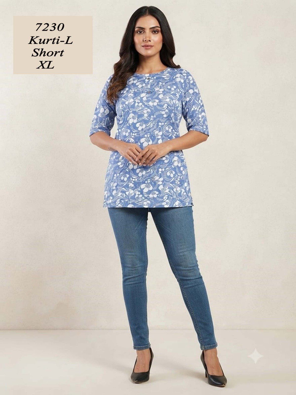 Women's Cotton Short Kurti- 7230