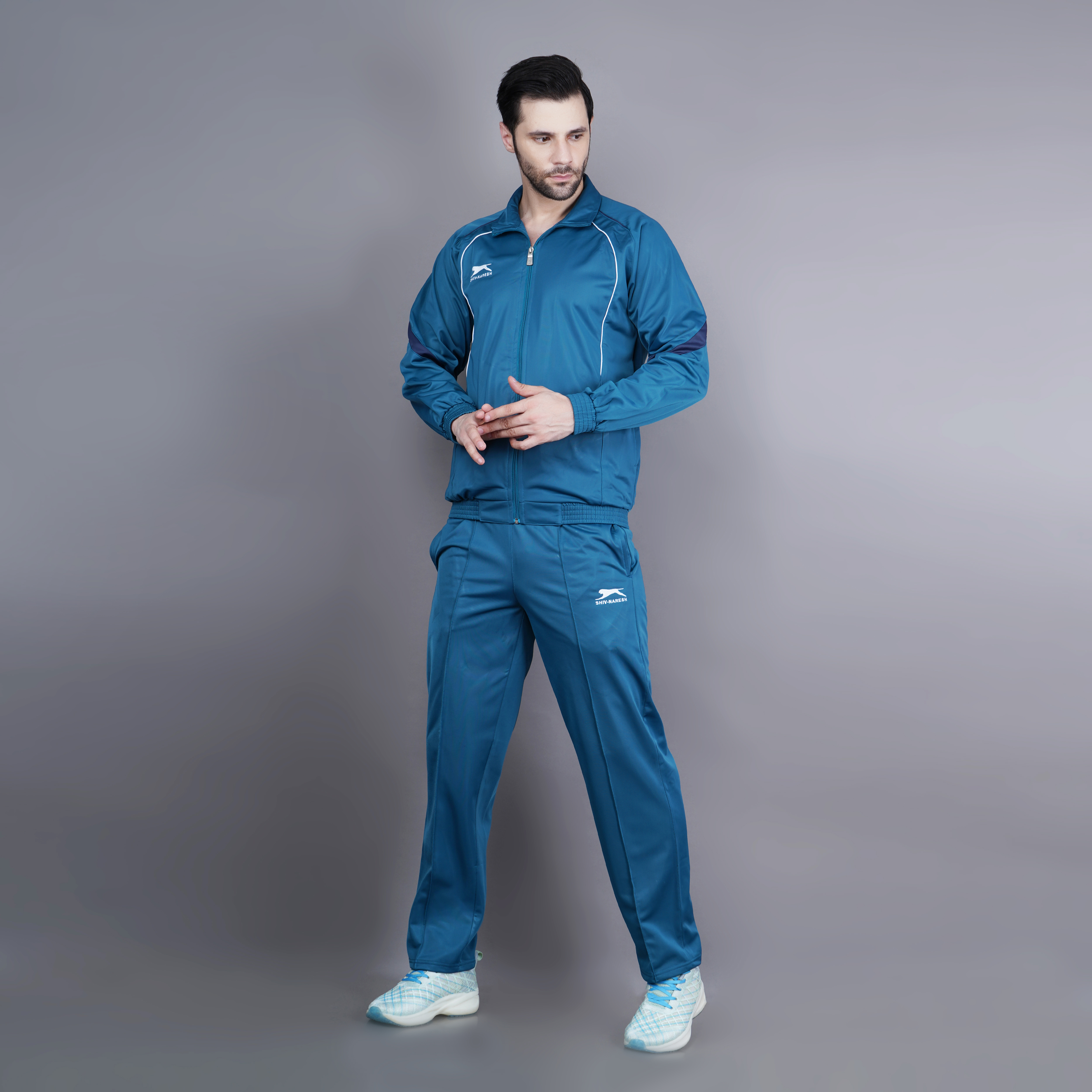 Men's Tracksuit  445A-TP-Air Force/Navy/White-M