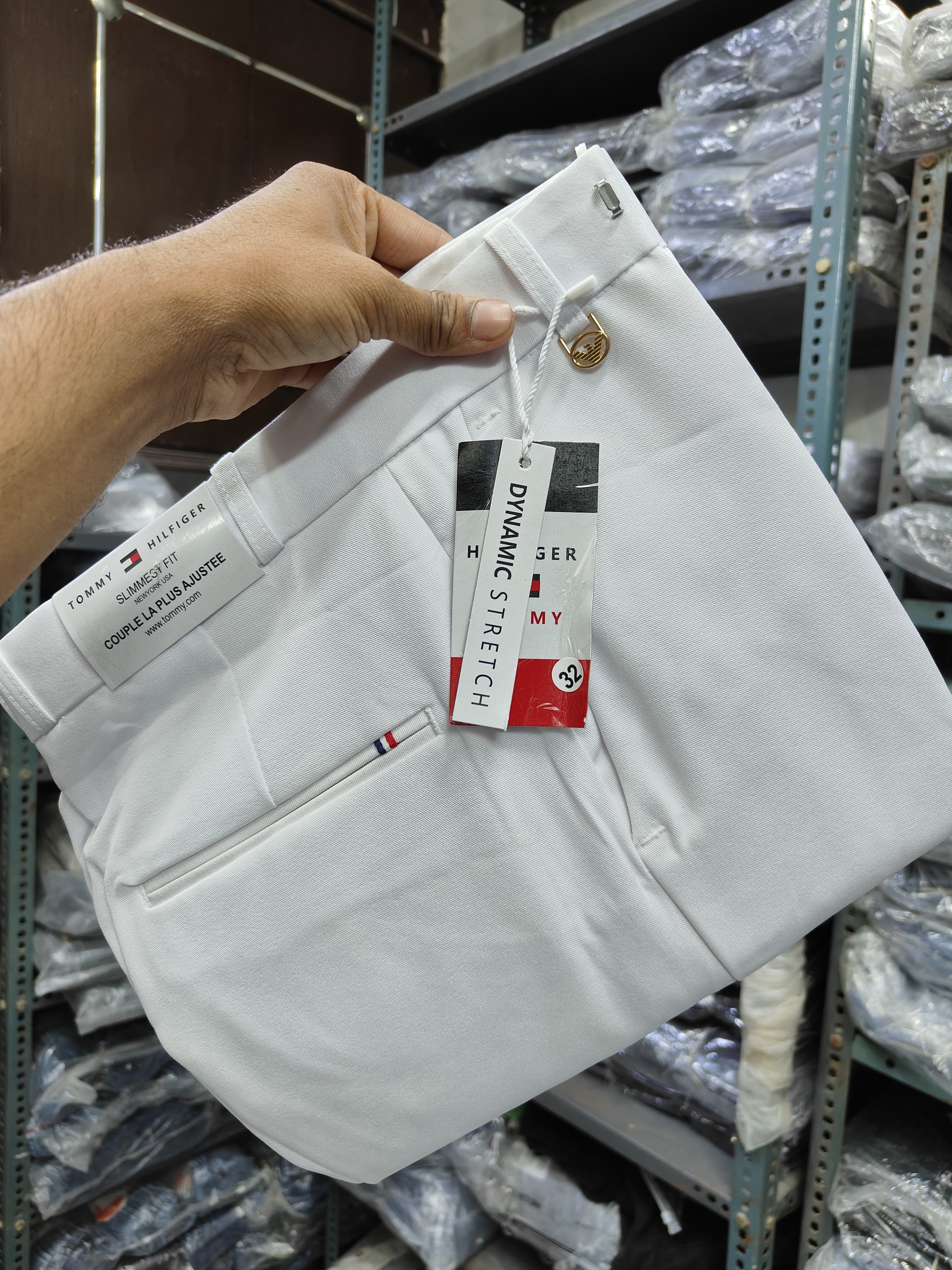 Updry Men's Narrow Twill Formal Pants- White
