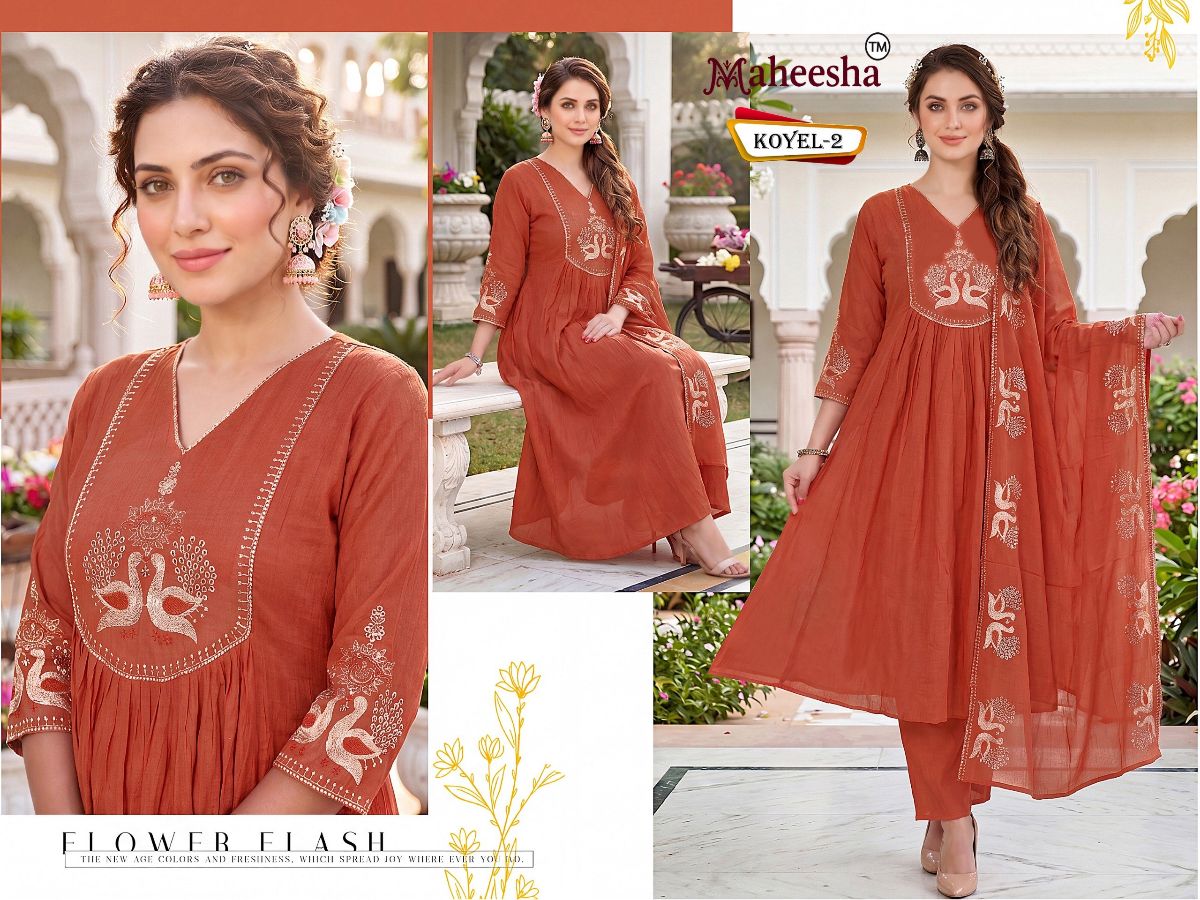 Rani Vastram Women's Ethnic Wear Suit & Bottom Set with Dupatta- Koyel 2